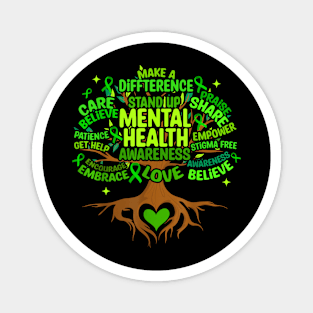 Mental Health Awareness Tree, Green Ribbon Magnet